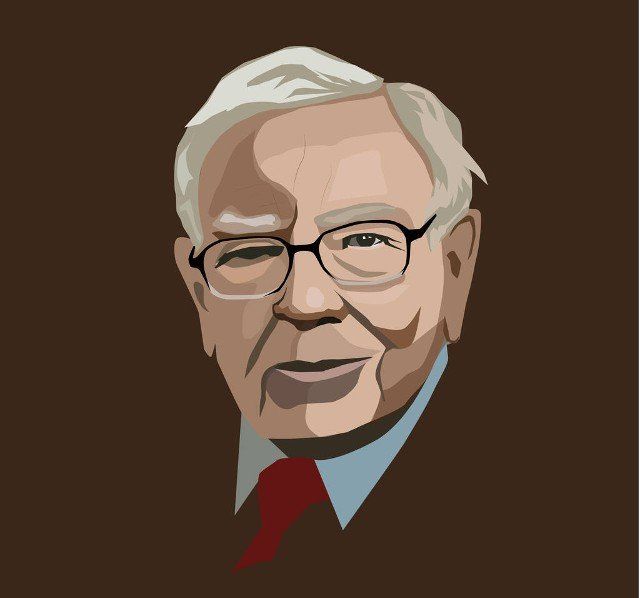 Mar, 2020: Investor and economist Warren Buffett forecasts stocks maket changes will continue to rise. Warren Buffett portrait, vector illustration.