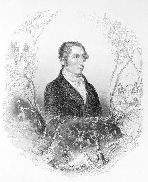Carl Maria von Weber (1786-1826) on engraving from the 1800s. German composer, conductor, pianist, guitarist and critic, one of the first significant composers