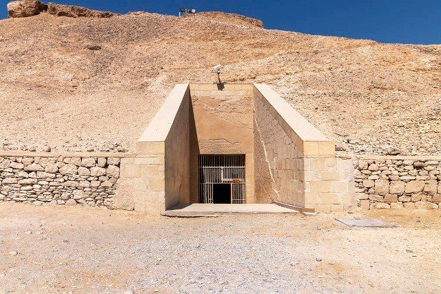 Entrance to the tomb of Ramesses IV in The Valley of the Kings, also known as the Valley of the Gates of the Kings, is a valley in Egypt where, for a period of nearly 500 years