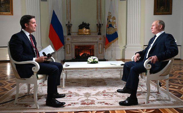 Russia President Vladimir Putin answered questions from NBC correspondent Keir Simmons during an interview recorded on June 11,2021 in the Kremlin, ahead of summit with U.S President Joe Biden. It is the Russian leader\