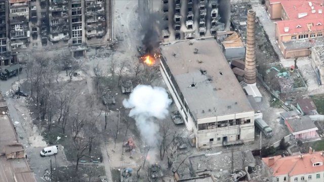 Aerial footage released by the Ukraine\