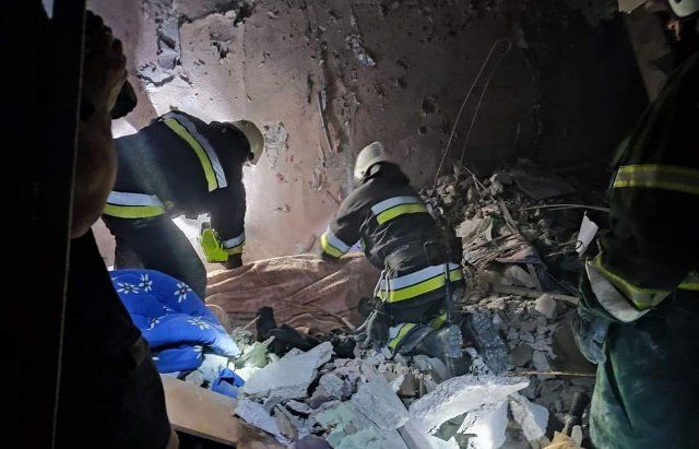 Building destroyed by Russia missiles in the town of Bilhorod-Dnistrovskyi in Serhiyivka, Odesa region, on July 1, 2022, killing at least 19 dead and 38 injured, including 6 children. (State Emergency Service of Ukraine\/EYEPRESS