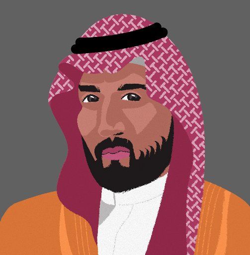 300 DPI Erik Nelson Rodriguez Illustration of Crown Prince of Saudi Arabia, Mohammed bin Salman. TNS