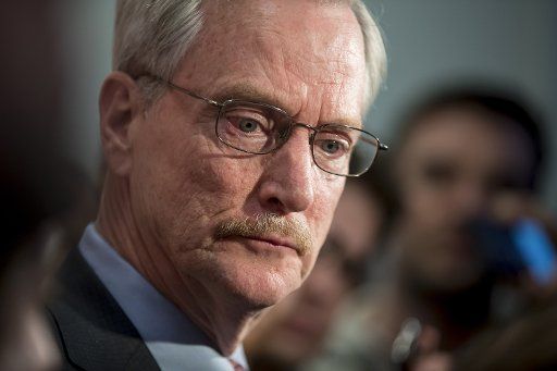 Chicago Bears chairman George McCaskey speaks Monday, Jan. 1, 2018 during a press conference at Halas Hall in Lake Forest, Ill. The Bears fired coach John Fox Monday. (Brian Cassella\/Chicago Tribune\/TNS)