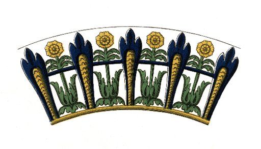 Detail from an enamelled dish, early 17th century, (1843). The rim of a dish made using the enamelled pottery technique invented by Bernard Palissy. Illustration from Dresses and Decorations of the Middle Ages from the Seventh to the Seventeenth Centuries, by Henry Shaw, (London, 1843).