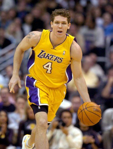 Luke Walton of the Los Angeles Lakers during 109-104 victory over the Golden State Warriors on Tuesday, April 13, 2004.
