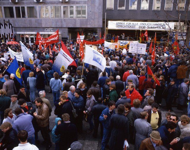 Duisburg. DGB demonstration ca. 1988 Work for