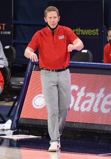 SPOKANE, WA - FEBRUARY 20: Gonzaga head coach Mark Few during the game between the San Diego Toreros and the Gonzaga Bulldogs played at the McCarthey Athletic Center on February 20, 2021 in Spokane, Washington. (Photo by Robert Johnson\/Icon Sportswire