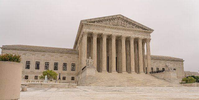 U.S. Supreme Court Building as demonstrators rallied in response to the news that the Supreme Court has drafted a majority opinion overturning Roe v. Wade which effectively would end the federal right to a safe and legal abortion in this country, in Washington D.C. on May 3, 2022. (Photo by Jeff Malet