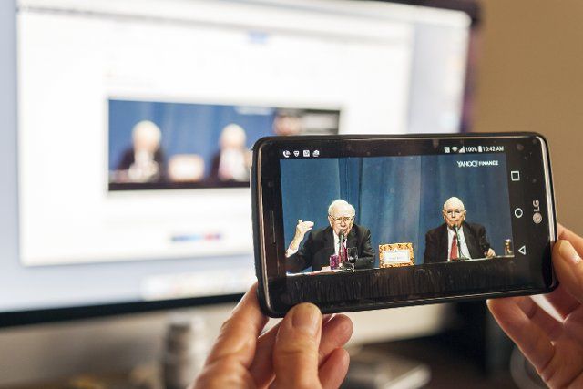 For the first time the annual shareholder meeting of Berkshire Hathaway, from Omaha, Nebraska, is being live streamed on Yahoo! Finance on Saturday, April 30, 2016. Warren Buffett, left, the Oracle of Omaha, and his right-hand man Charlie Munger, right, answer questions at the meeting. ( Richard B. Levine