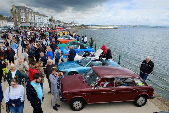 Organised by the Rotary Club of Penzance, 70 vintage cars from every year of The Queen\