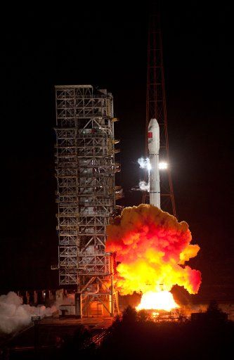 (200623) -- BEIJING, June 23, 2020 (Xinhua) -- A Long March-3B rocket carrying the 14th and 15th satellites of the BeiDou Navigation Satellite System (BDS) blasts off from the Xichang Satellite Launch Center in southwest China\