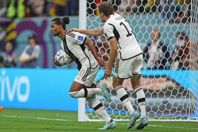 Serge Gnabry of Germany, celebrates his goal during the match between Costa Rica and Germany, for the 3rd round of Group E of the FIFA World Cup Qatar 2022, Al Bayt Stadium this Thursday 01. 30761 (Heuler Andrey \/ SPP) (Photo by Heuler Andrey \/ SPP\/Sipa USA