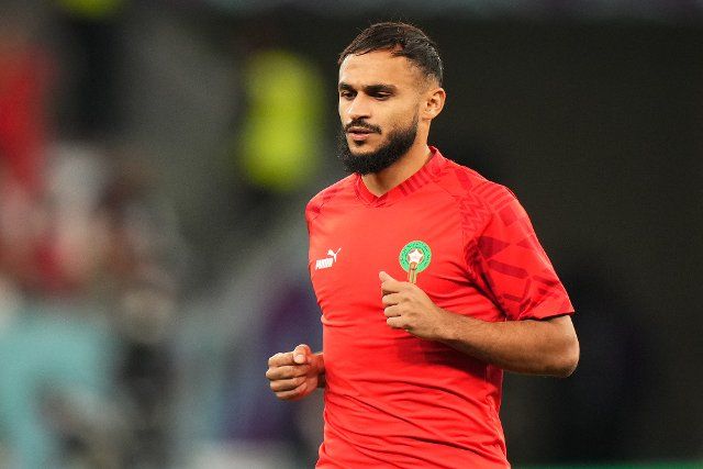 Sofiane Boufal of Morocco during the FIFA World Cup Qatar 2022 match, Round of 16, between Morocco v Spain played at Education City Stadium on Dec 6, 2022 in Doha, Qatar. (Photo by Bagu Blanco \/ Pressinphoto\/Sipa USA