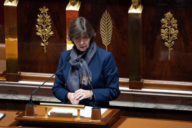 French Minister for Europe and Foreign Affairs Catherine Colonna makes a statement on immigration policy at The National Assembly in Paris on December 6, 2022. Photo by Raphael Lafargue\/Abaca\/Sipa