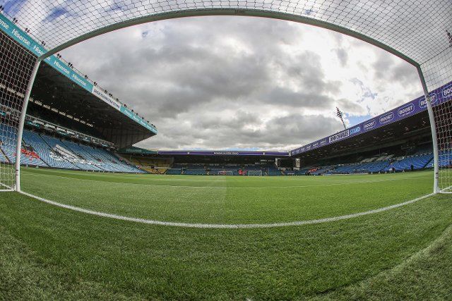 A general view of Elland Road from the goalmouth before the Premier League match Leeds United vs Aston Villa at Elland Road, Leeds, United Kingdom, 2nd October 2022 (Photo by Mark Cosgrove\/News Images) in Leeds, United Kingdom on 10\/2\/2022. (Photo by Mark Cosgrove\/News Images\/Sipa USA