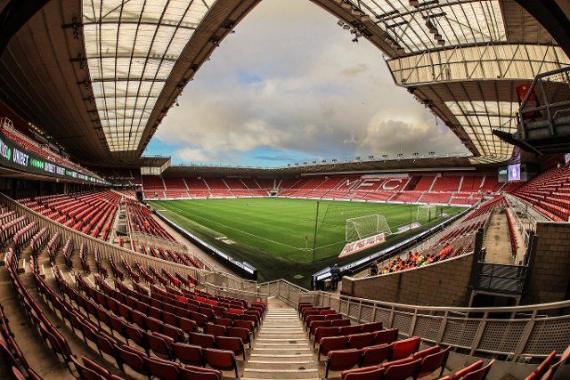 A general view of the Riverside Stadium ahead of the Sky Bet Championship match Middlesbrough vs Birmingham City at Riverside Stadium, Middlesbrough, United Kingdom, 5th October 2022 (Photo by Mark Cosgrove\/News Images) in Middlesbrough, United Kingdom on 10\/5\/2022. (Photo by Mark Cosgrove\/News Images\/Sipa USA