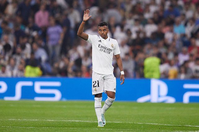 Rodrygo Goes of Real Madrid during the UEFA Champions League match between Real Madrid and Shakhtar Donetsk, Group F, played at Santiago Bernabeu Stadium on Oct 05, 2022 in Madrid, Spain. (Photo by Magma \/ pressinphoto \/ Sipa USA