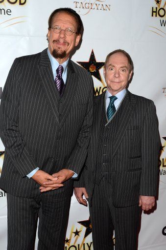 Penn Jillette, Teller at the Hollywood Walk of Fame Honors at the Taglyan Complex in Los Angeles, CA on October 25, 2016. (Photo by David Edwards) *** Please Use Credit from Credit Field ***