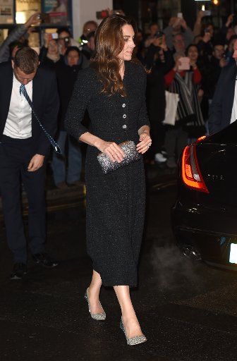 Prince William, Duke of Cambridge and Catherine, Duchess of Cambridge attend a charity performance of "Dear Evan Hansen" in aid of The Royal Foundation at Noel Coward Theatre. Catherine was seen wearing Â£525 silver Jimmy Choo heels Pictured: ...
