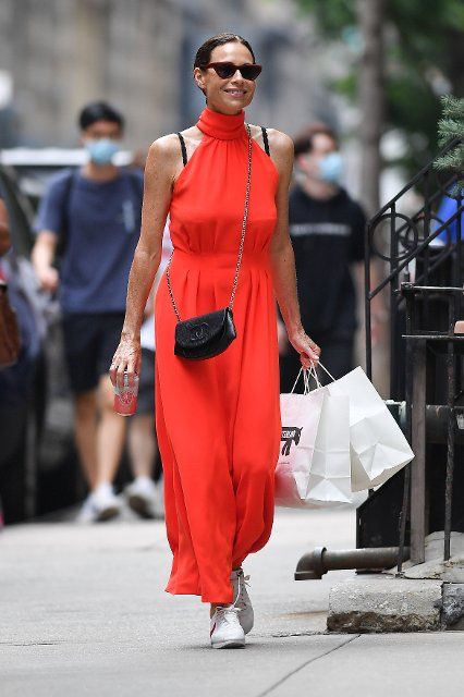 Minnie Driver shops at Westerlind in Soho,New York City Pictured: Minnie Driver Ref: SPL5242832 010821 NON-EXCLUSIVE Picture by: Robert O\