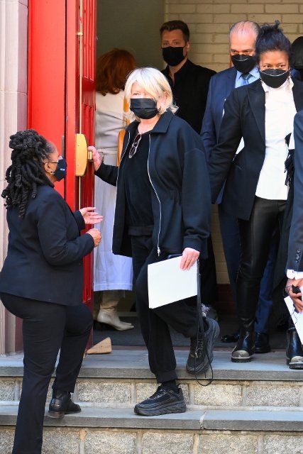 Martha Stewart is seen leaving The Funeral Of Andre Leon Talley A funeral service held today for Andre Leon Talley at the Abyssinian Baptist Church in Harlem is attended by hundreds of mourners including Marc Jacobs, Naomi Campbell and many others 