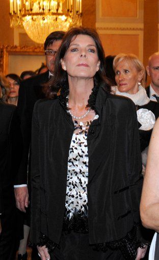 Princess Caroline of Hanover attends the premiere of the ballet "Cenerentola", directed by Jean-Christophe Maillot and performed by the dancers of Les Ballets de Monte-Carlo, at The La Fenice Theatre in Venice, Italy, with the Venice Consul of the ...