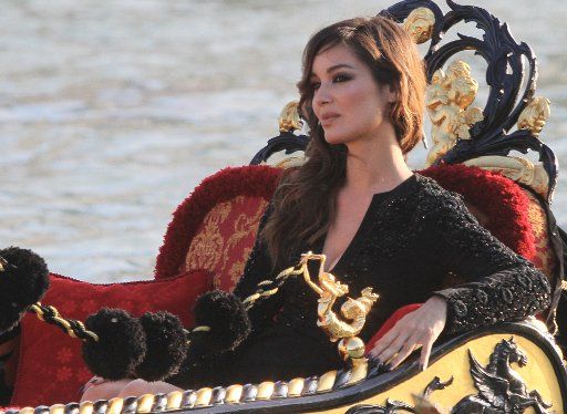 The new Bond Girl, French model and actress, Berenice Marlohe, is spotted during a Gondola ride in Venice, Italy. The actress is in Venice to attend the opening of OMEGA\
