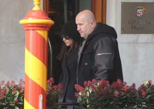 Cheryl Cole leaving the Luna Baglioni Hotel in Venice with her brother Andrew, Italy.. .Pictured: Cheryl Cole. . Ref: SPL246043 070211 .Picture by: Maurizio La Pira \/ Splash News . . Splash News and Pictures .Los Angeles .New York ...