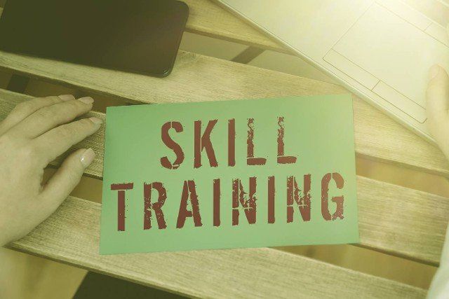 Sign displaying Skill Training,  Internet Concept designed to gain and enhance the knowledge an employee needs