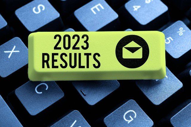 Text caption presenting 2023 Results,  Business overview any outcome of an action or event that happens in the year 2023