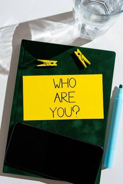 Text caption presenting Who Are You,  Conceptual photo Identify yourself description personal characteristics
