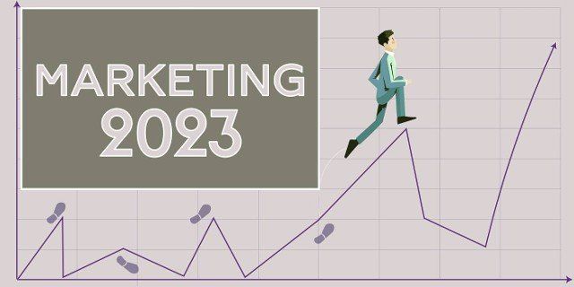 Handwriting text Marketing 2023,  Business overview Commercial trends for 2023 New Year promotional event