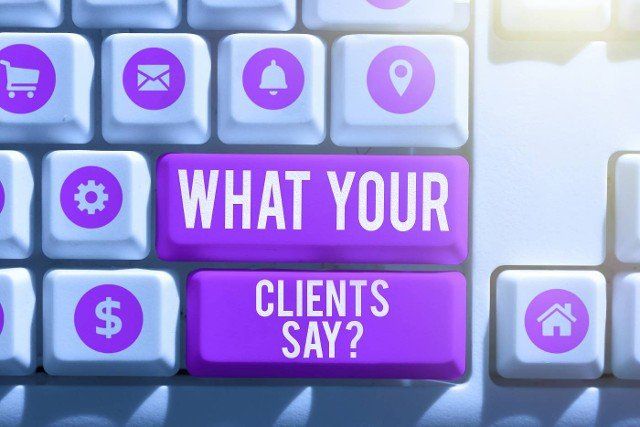 Text sign showing What Your Clients Say,  Business overview expression of esteem,  admiration,  or gratitude of goods and service