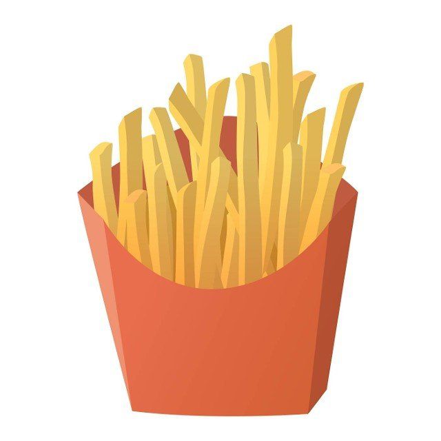 Realistic cooked fresh french fries white background - Vector illustration