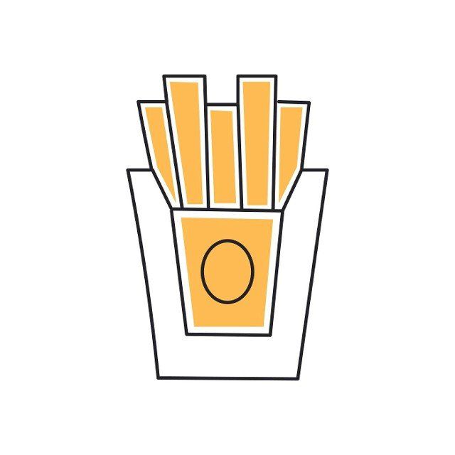 symbol; lunch; sign; american; logotype; white; fatty; unhealthy; fat; emblem; french; element; cooked; fry; delicious; pack; cafe; background; calorie; silhouette; tasty; object; ketchup; fast food; snack; icon; isolated; box; hot; potato; flat; design; eat; vector; diet; graphic; salty; chip; cartoon; restaurant; black; menu; dinner; food; meal; fast; junk; illustration; fresh; fastfood