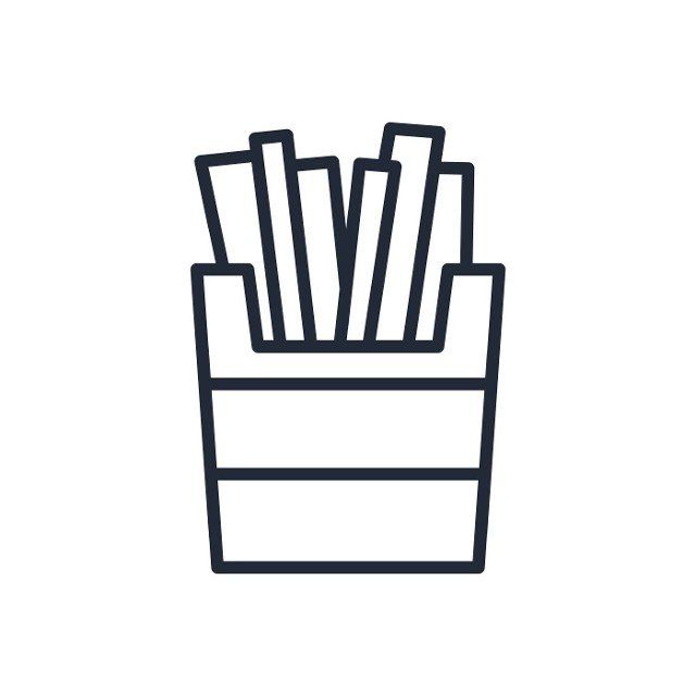 Stylish thin line icon of french fries on a white background - Vector illustration