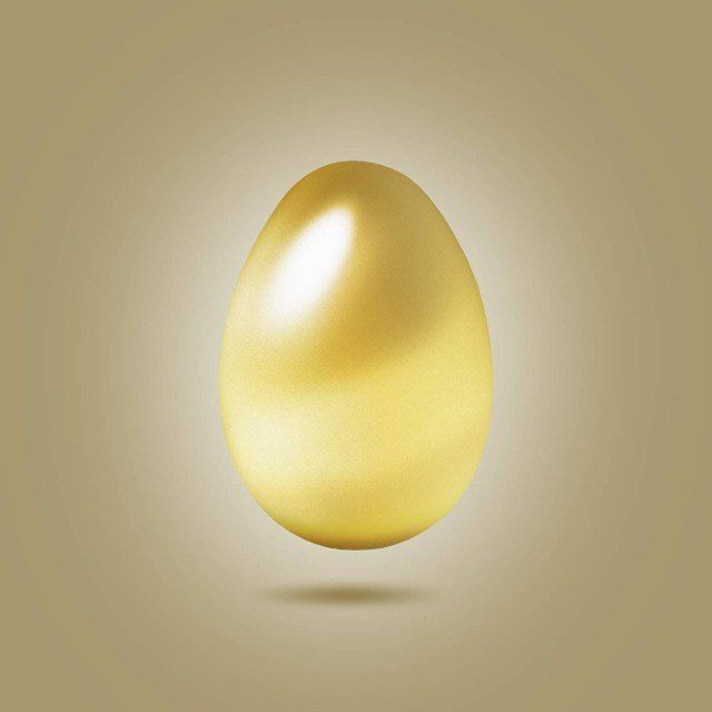 golden easter egg 3d rendering