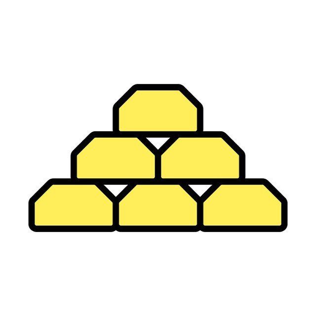 Gold Bullion Icon. Editable Bold Outline With Color Fill Design. Vector Illustration.