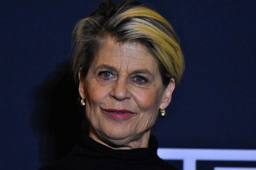 MEXICO CITY, MEXICO - OCTOBER 14: Actress Linda Hamilton who makes the character of Sarah Connor in Terminator sequel is seen during a press conference to promote the recent film Terminator: Dark Fate at Four Season Hotel on October 14, 2019 in Mexico City, Mexico (Photo by Eyepix Group\/Pacific Press)