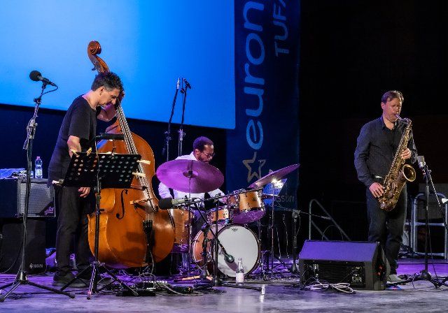 John John Patitucci Trio with Brian Blade and Chris Potter. (Photo by Giovanni Esposto \/ Pacific Press