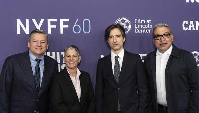 Ted Sarandos, Lesli Klainberg, Noah Baumbach, Eugene Hernandez attend screening of Netflix White Noise on Opening night at New York Film Festival at Alice Tully Hall (Photo by Lev Radin\/Pacific Press