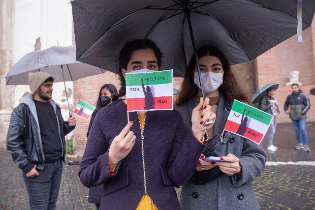 Demonstration in Rome promoted by Iranian students living in Italy, to protest against Iranian regime (Photo by Matteo Nardone\/Pacific Press