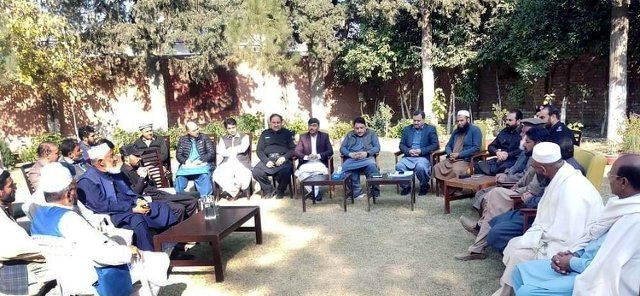LANDIKOTAL, PAKISTAN, DEC 06: Tribal Electric Supply Company (TESCO) officials along with others listen problems of people during Open Court Public Meeting held at Tehsil AC Office in Landikotal on Tuesday, December 06, 2022. (Sudhir Afridi\/PPI Images