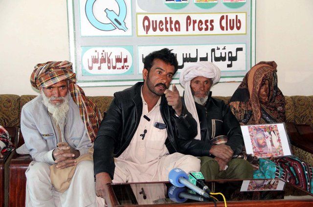 QUETTA, PAKISTAN, DEC 06: Resident of Khuzdar, Shafi Muhammad addresses to media persons during press conference, at Quetta press club on Tuesday, December 06, 2022. (Sami Khan\/PPI Images