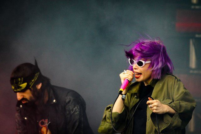 Crystal Castles performing at the Electric Picnic, Ireland, on 1st September 2012.