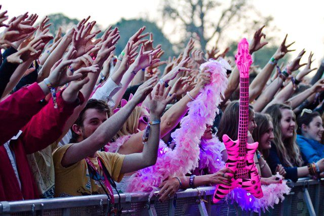 Elbow fans at the Electric Picnic, Ireland, on 2nd September 2012.