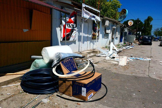SERHIIVKA, UKRAINE - JULY 1, 2022 - A local market is damaged as a result of a Russian missile attack on Serhiivka village early Friday, June 1, Odesa Region, southern Ukraine. This photo cannot be distributed in the Russian Federation., Credit