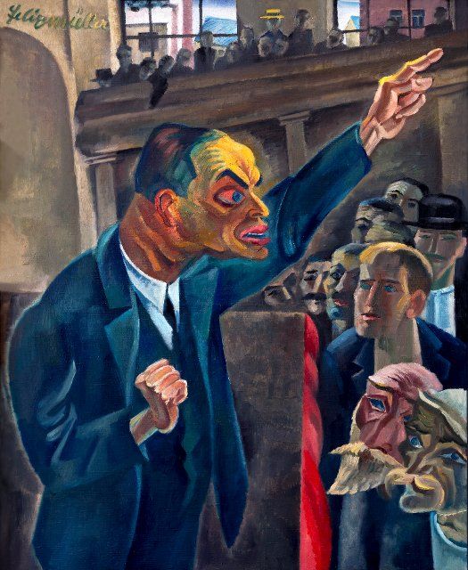 The Speaker No. 1, Otto Ruhle, Conrad Felixmuller, 1920, Berlin Neue Nationalgalerie, Berlin, Germany, Europe, Credit:Peter Barritt \/ Avalon