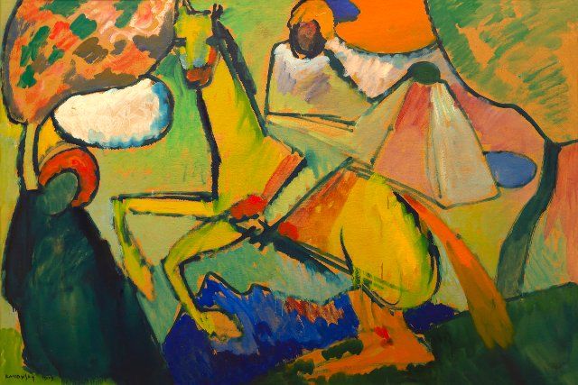 Sketch, Wassily Kandinsky, 1909, Berlin Neue Nationalgalerie, Berlin, Germany, Europe, Credit:Peter Barritt \/ Avalon
